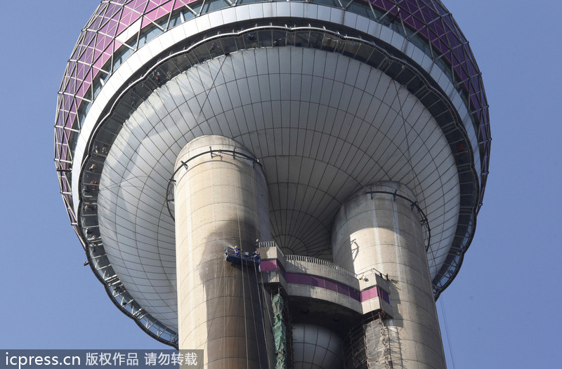 Landmark tower gets first cleaning in 19 years