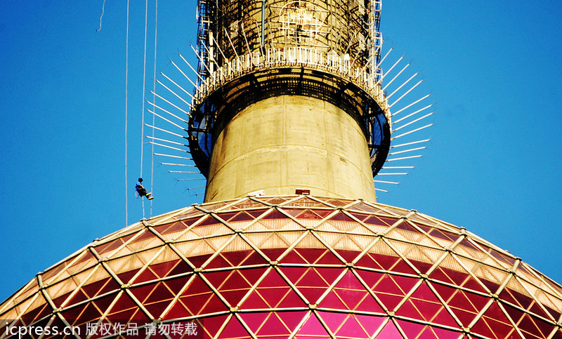 Landmark tower gets first cleaning in 19 years