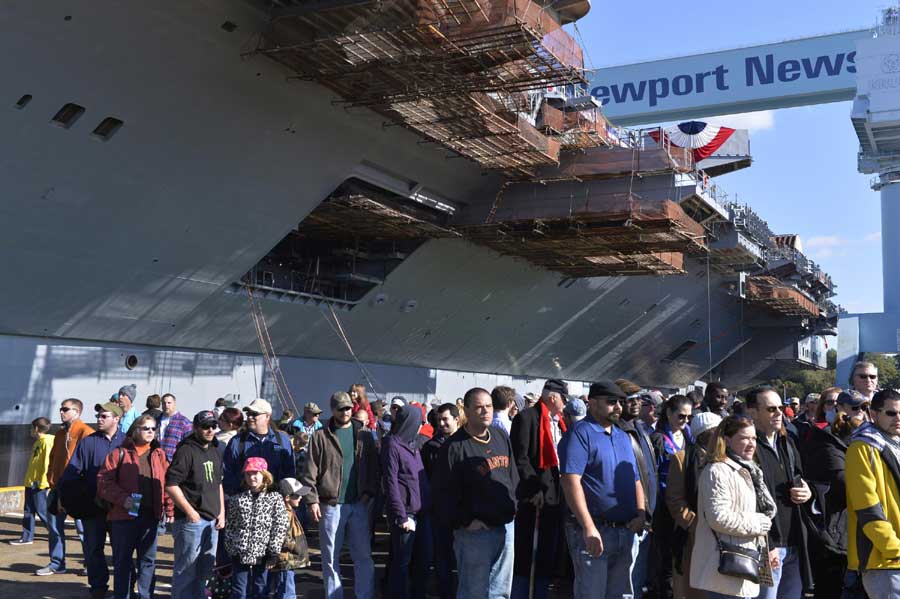 US Navy christens next generation of aircraft carrier