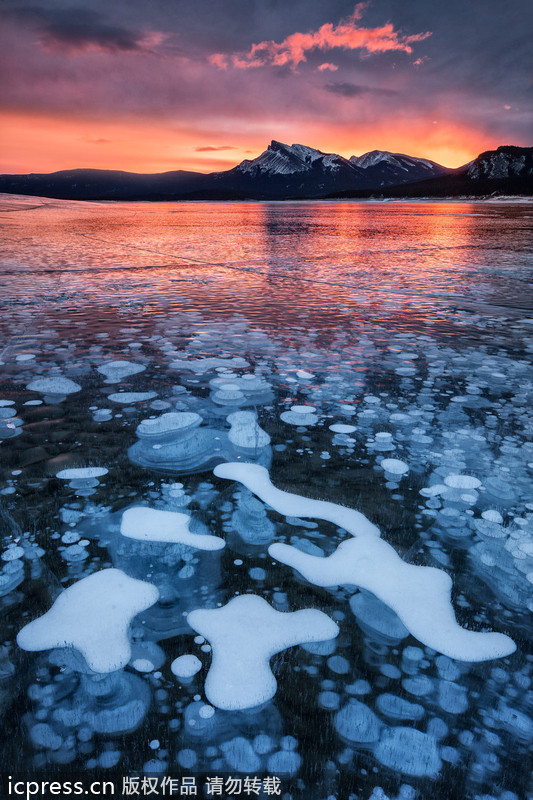 Stunning bubbles on ice pose danger