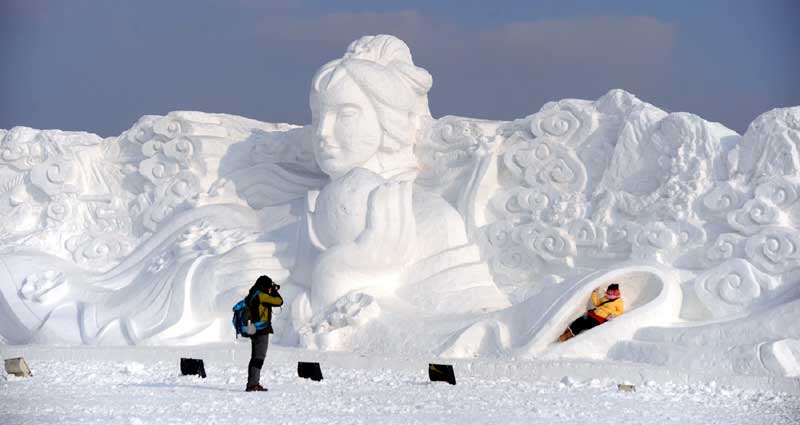 Snow sculpture expo in NE China