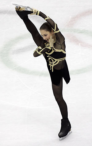 Elene Gedevanishvili of Georgia performs in the women's free program during the Figure Skating competition at the Torino 2006 Winter Olympic Games in Turin, Italy, February 23, 2006.[Reuters]
