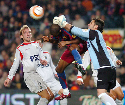Barcelona's soccer player Samuel Eto'o
