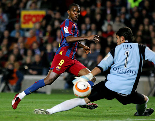 Barcelona's soccer player Samuel Eto'o