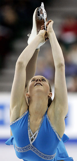 Emily Hughes of the U.S. performs at the World Figure Skating