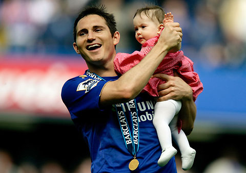 Chelsea's Frank Lampard celebrates, with 