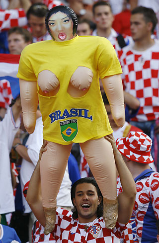 A Brazil fan poses before the Group F World Cup 2006 soccer match between Brazil and Croatia in Berlin June 13, 2006. 