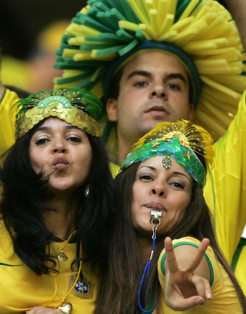 Fans wait in the stands before the Group F World Cup 2006 soccer match between Australia and Brazil in Munich June 18, 2006. 