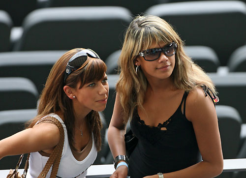 Wives and girlfriends of German soccer players wait in the stands before Germany's Group A World Cup 2006 soccer match against Ecuador in Berlin June 20, 2006. [Reuters]