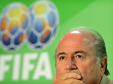 FIFA president Joseph Blatter addresses a news conference in Berlin June 23, 2006. 