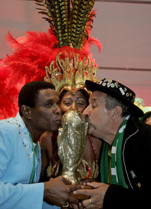 Brazilian samba dancers perform during festivites in Weggis