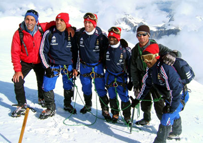 French soccer players climb a hill