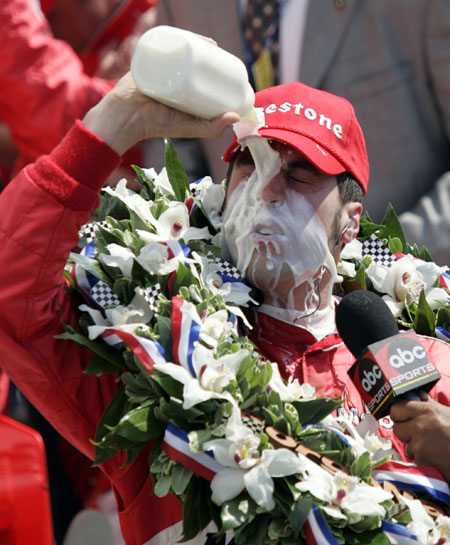 Sam kisses bricks to celebrate his win