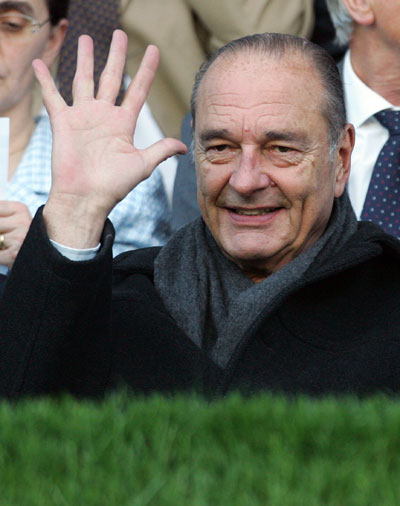 France's President Chirac attends a friendly match