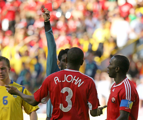 Yellow and red cards at World Cup