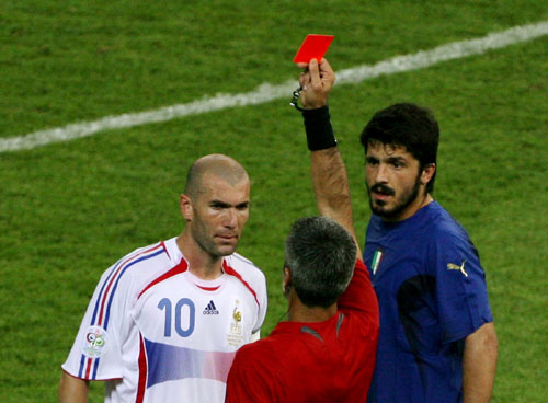 Italy wins the Cup, Zidane sent off