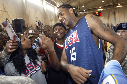 NBA stars show in army base