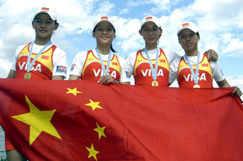 3 golds for China in rowing worlds