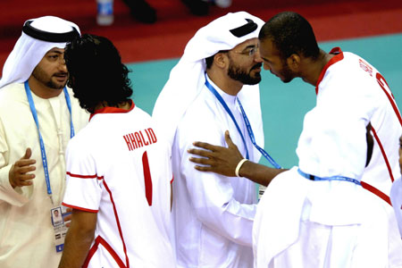 Friendly atmosphere on Doha volleyball arena