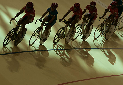 Hong Kong cycling team practice in Doha