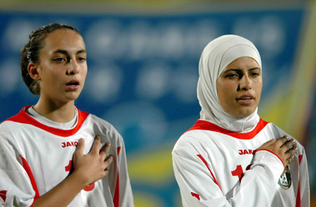 Football players in scarf