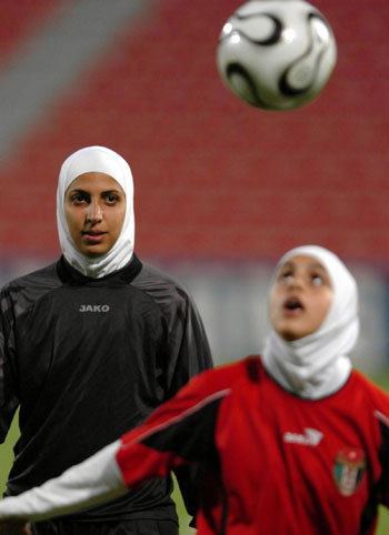 Football players in scarf