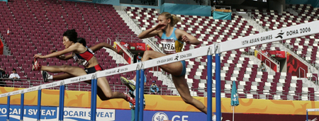 100m hurdles event in Doha