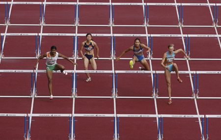 100m hurdles event in Doha