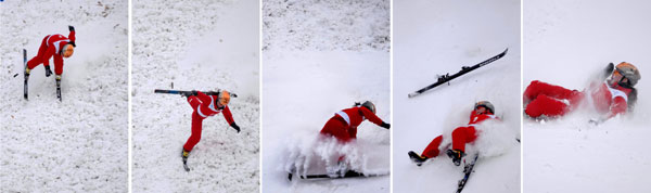 Freestyle skier Guo Xinxin falls but finishes fourth 