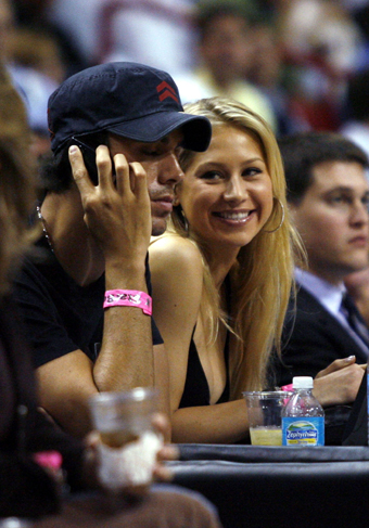 Tennis stars as NBA spectators