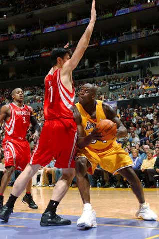 Yao Ming and Shaquille O'Neal