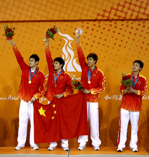 China outshines Japan in men's 4x200m freestyle relay