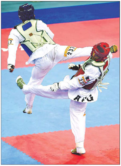 Afghanistan fighter finds silver lining in taekwondo