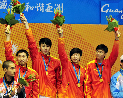 China claims men's sabre team gold with narrow win