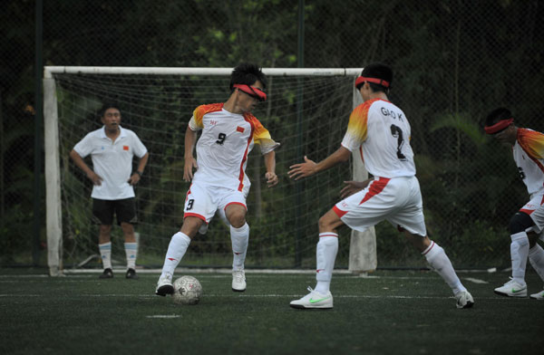 China's Blind Soccer team minds set on gold