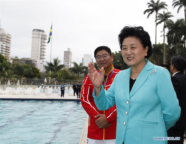 Chinese vice premier visits Chinese athletes to Rio Olympic Games