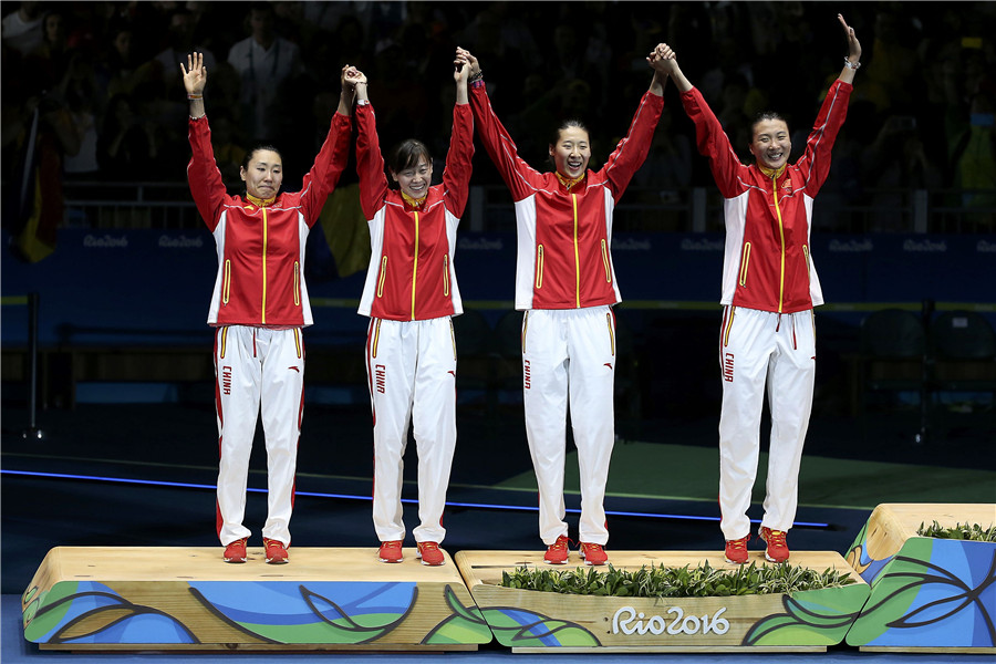 Defending China's women's epee team settles for silver