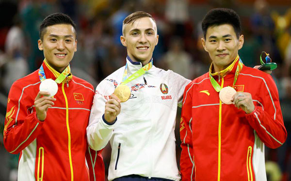 Hancharou of Belarus grabs men's trampoline gold at Rio Olympics