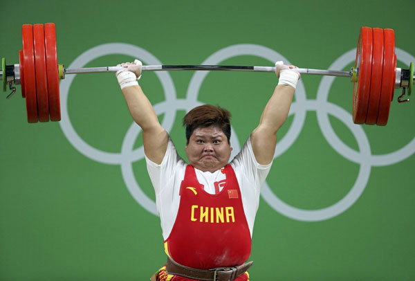 Meng Suping wins women's over 75kg weightlifting gold at Rio Olympics