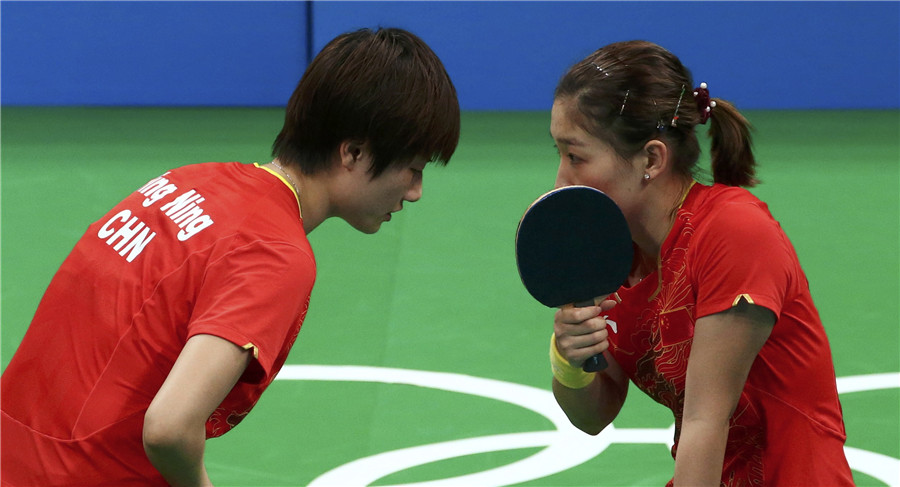 China's women's table tennis team sweeps third back-to-back gold