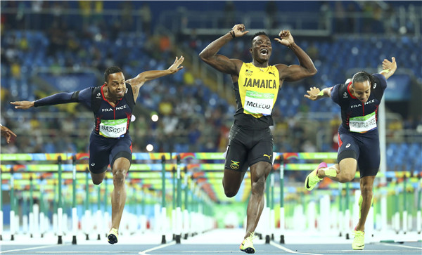 Jamaica's McLeod wins 110m hurdles gold in Rio Olympics