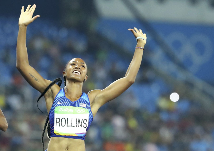 USA's Rollins wins Olympic 100m hurdles gold