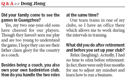 Dong seeks more support for shuttlers