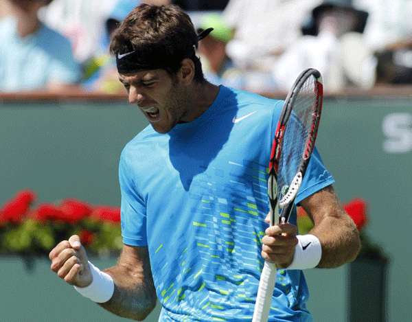 Ferrer goes out, Del Potro advances