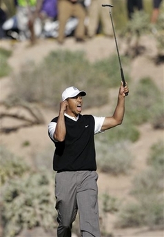 Tiger overcomes Holmes in Match Play