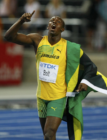 Bolt shatters world record with 9.58