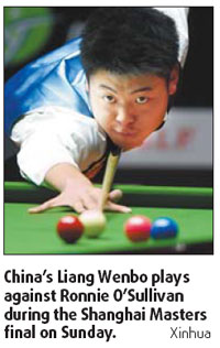 On cue, rising Liang lifts China's snooker