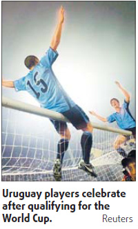 Uruguay through to the big dance in S Africa