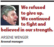 Arsenal back in race after show of solidarity