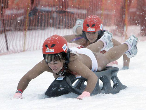 Nude Bobsleigh Competition in Germany